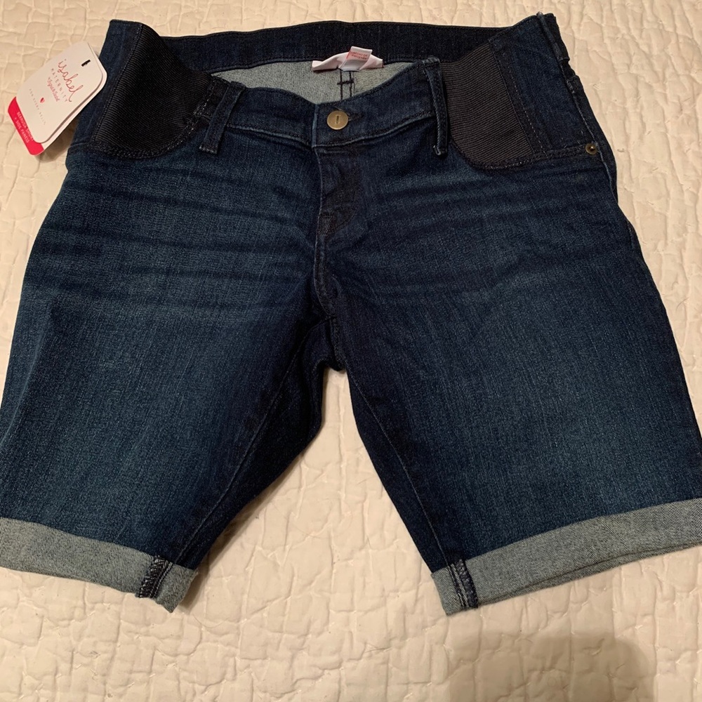 Maternity jean shorts
